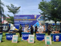 KPPBC Bengkulu, Musnahkan Barang Bukti Kena Cukai Ilegal Sebanyak Rp 4,89 Miliar