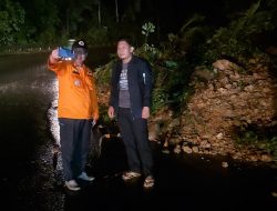 Hujan Lebat, Terjadi Tanah Longsor di Tebing Lubuk Manau, Pengendara di Himbau Waspada