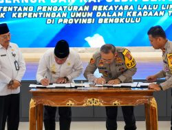 Optimalkan Arus Lalu Lintas, Kapolda Bengkulu Bersama Plt Rosjonsyah Tandatangani SKB